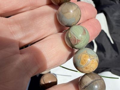 8 Inch Picasso jasper beaded chunky Bracelet