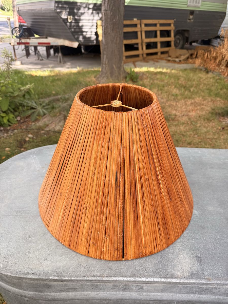 Vintage Woven Rattan Reed Lamp Shade Natural Brown