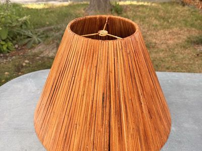 Vintage Woven Rattan Reed Lamp Shade Natural Brown