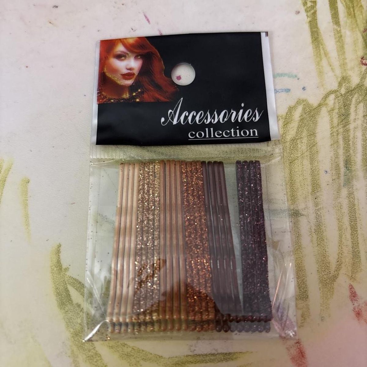 Accessories Collection Glitter Bobby Pins Hair Clips - Assorted Shades Of Brown, New in Package