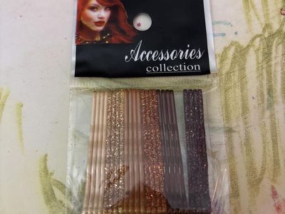 Accessories Collection Glitter Bobby Pins Hair Clips - Assorted Shades Of Brown, New in Package