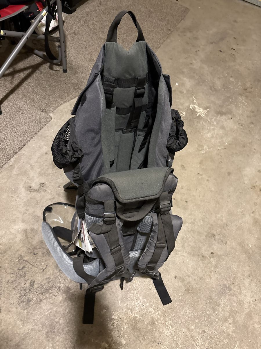 ClevrPlus Child Carrier Hiking Backpack with Kickstand – Gray – $80