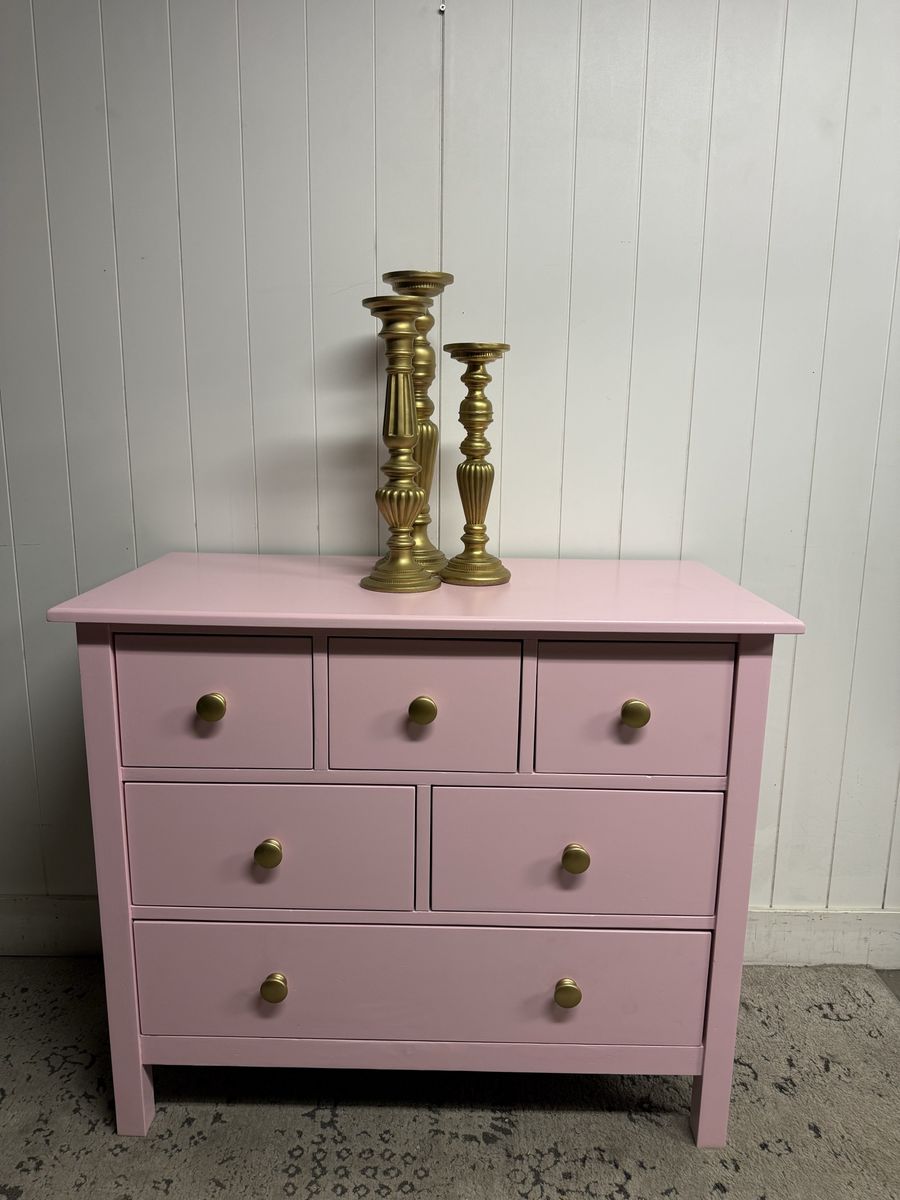 Pink wooden chest
