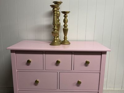 Pink wooden chest