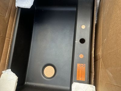 Black Kitchen Sink - Cracked - For Repair or Parts