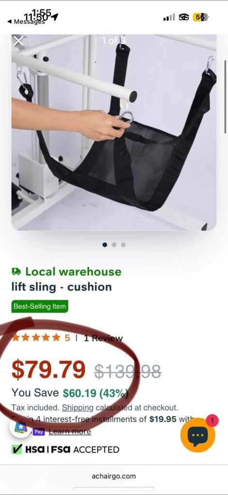 Lift Sling Cushion