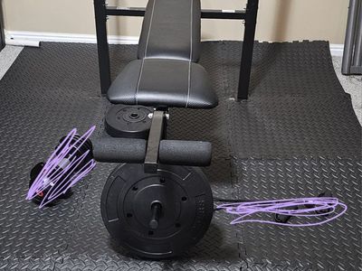 Weight bench and weights