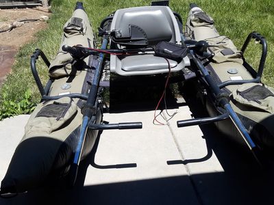 Inflatable Colorado pontoon fishing boat with motor