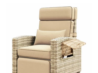 Garvee Outdoor Recliner Chair with Cushion, Adjustable Patio Lounge Chair