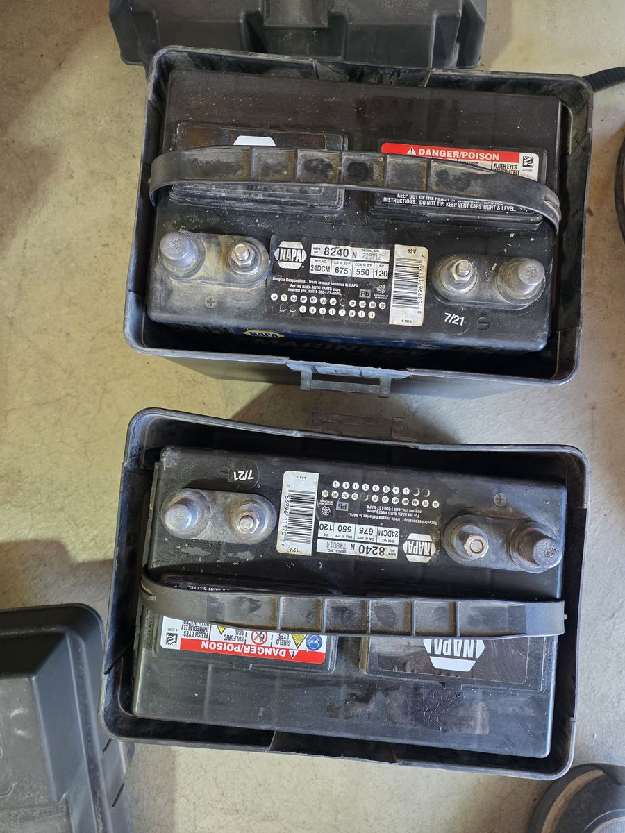 RV batterys with box