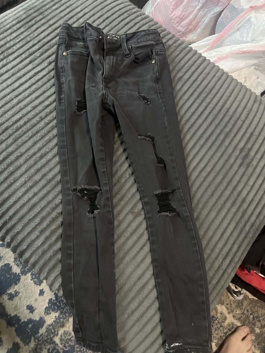 Justice Black Distressed Skinny Jeans Size 10