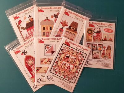 PUMPKIN PATCH LANE Complete 6-Pattern BOM Set & Accessory Fabric - (75" x 64")