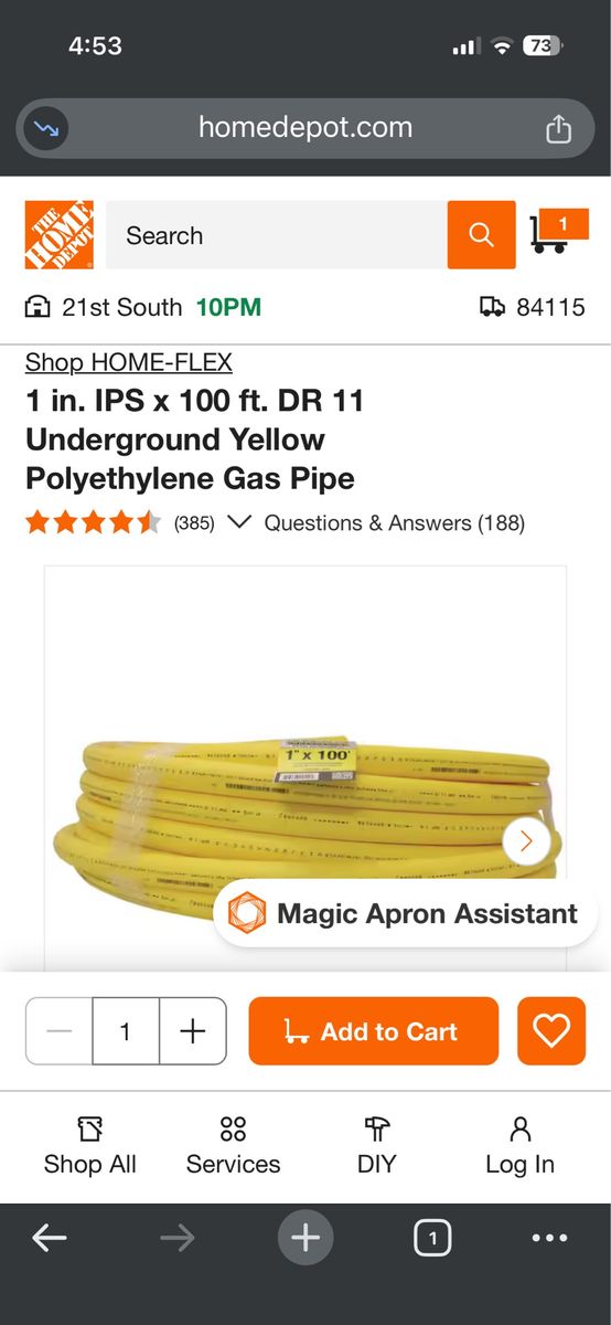 HOME-FLEX 1 inch underground gas pipe 