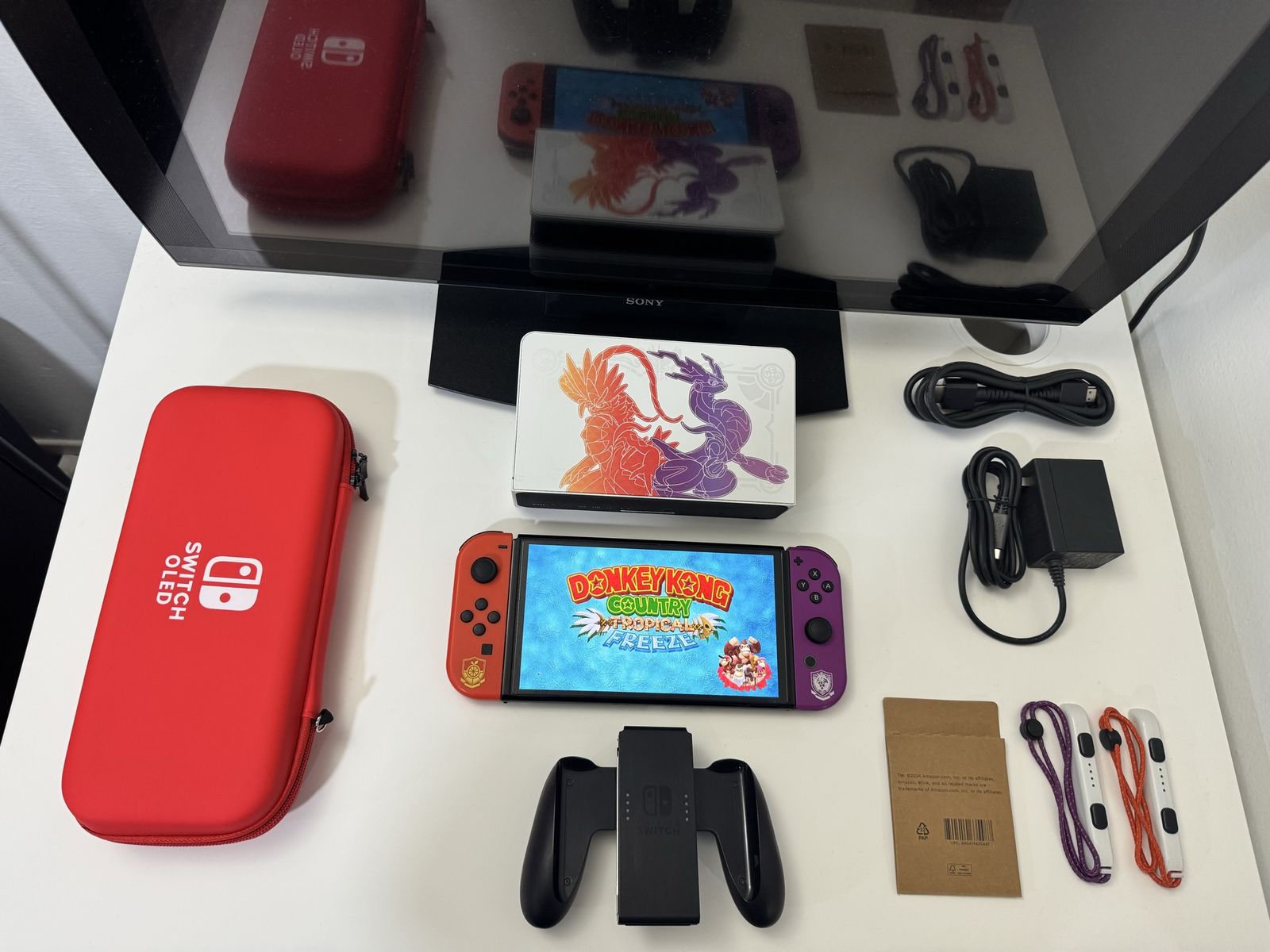 Nintendo Switch Oled Pokemon Edition Modded 256gb W/ Games