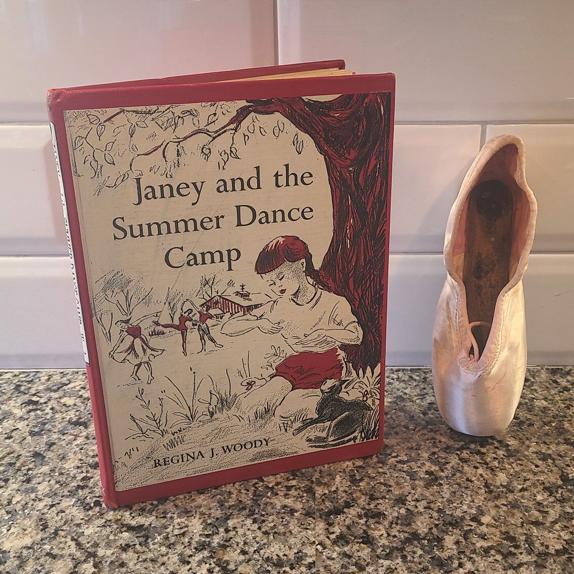 Antique Book + Pointe Shoe