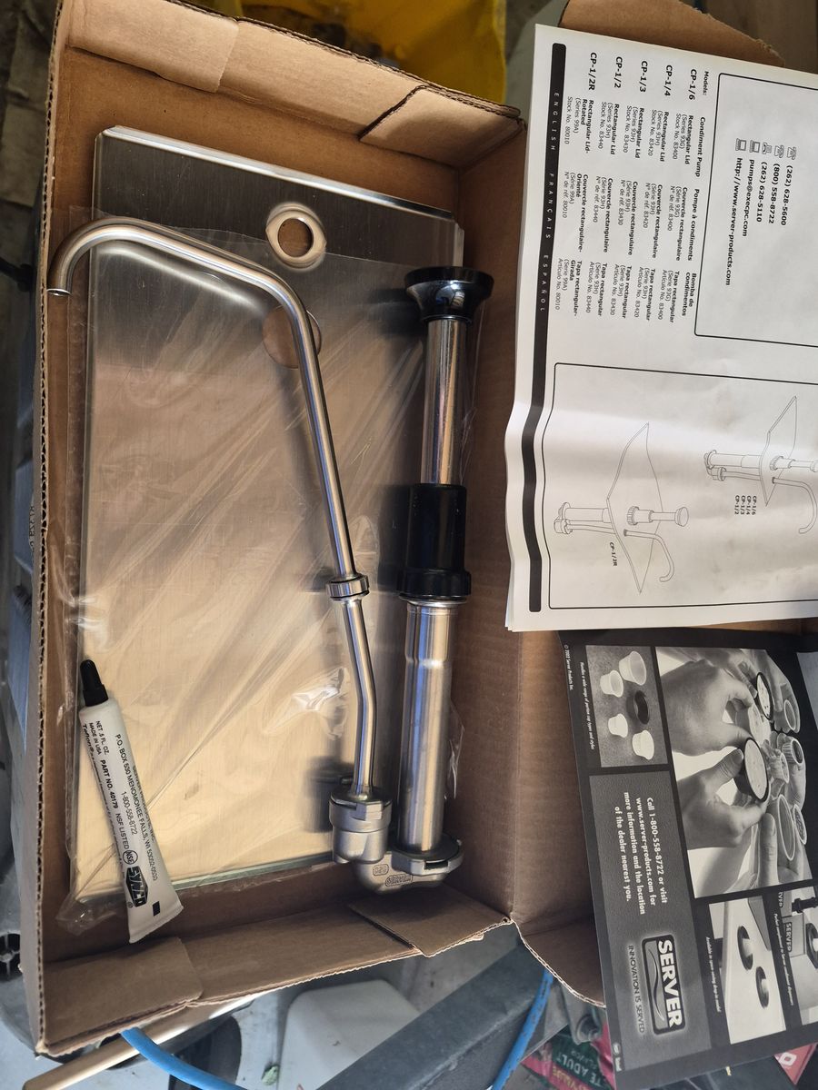 Server Condiment Pump CP-1/2 Stainless Steel Kit New In Box
