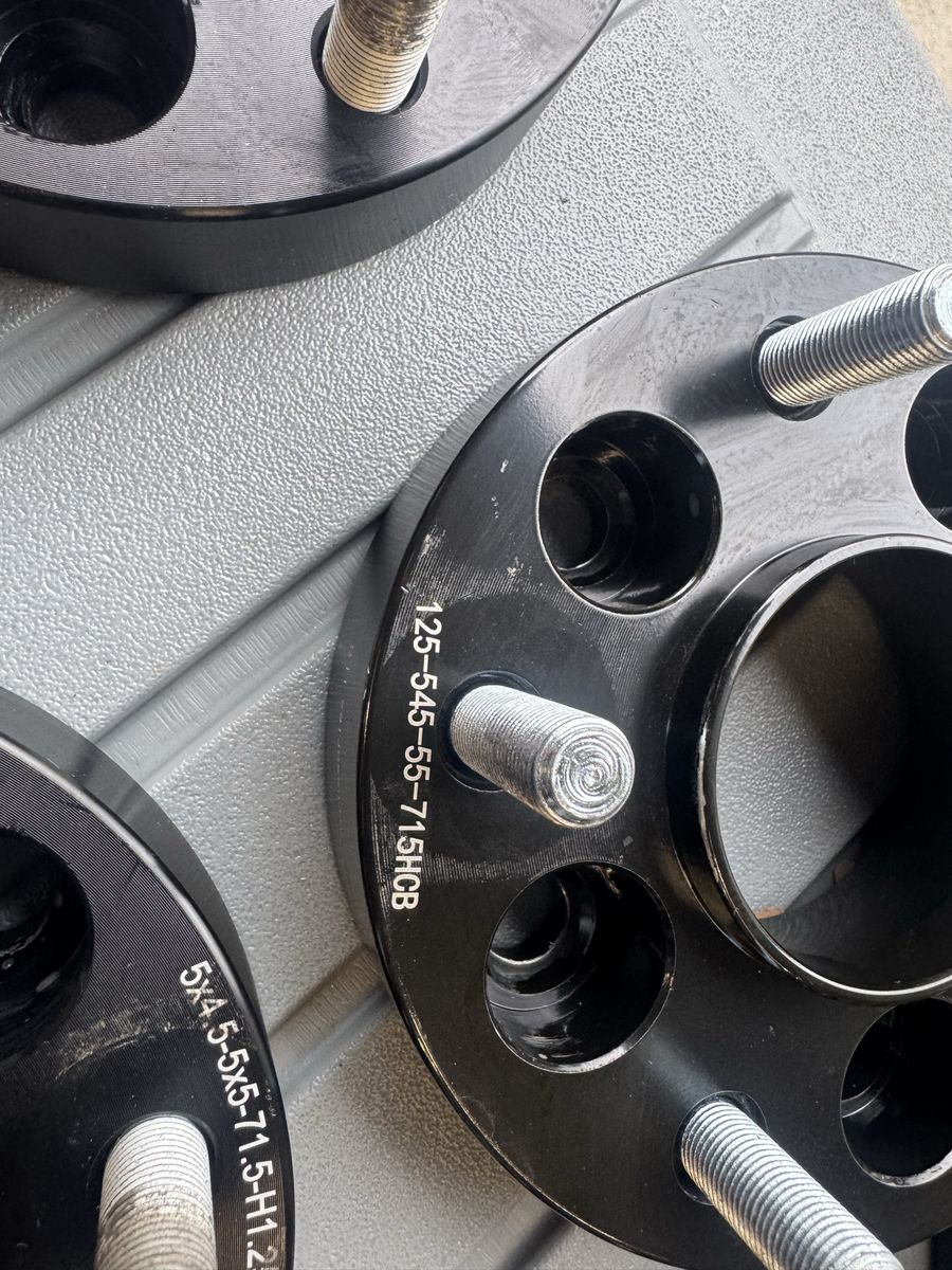 Set of 5 Black Wheel Spacers 5x4.5 to 5x5 