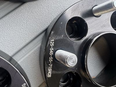 Set of 5 Black Wheel Spacers 5x4.5 to 5x5