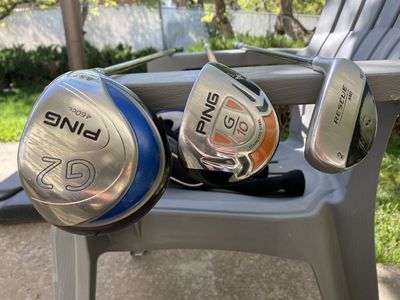 Ping G2, Ping G10, TaylorMade Rescue 2, Golf Pride. Price is for the set!