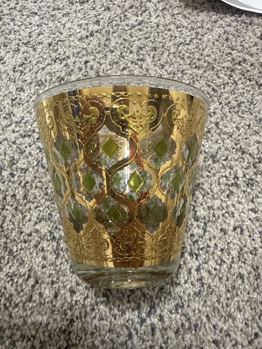 Vintage Culver Valencia Gold Trimmed Glasses - Set of 7, Antique Fair Find
