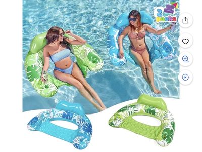 Pool Floats X2 Chair cup holder Travel Beach Lake Pool