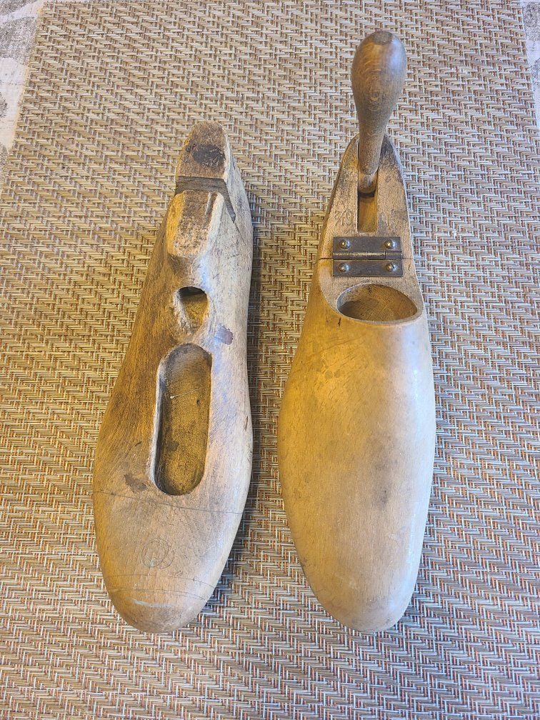 Vintage Wooden Shoe Lasts - Pair of Antique Cobbler Forms, Unique Home Decor