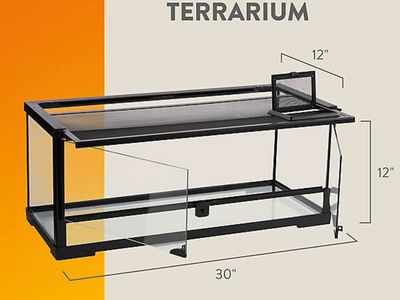 20 Gallon Glass Terrarium with Mesh Top & Front Opening Door - 30" x 12" x 12"