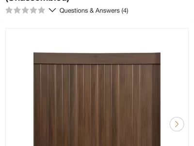 CREATIVE SURFACES 6'x6' Board on Board Woodgrain Hickory Vinyl Fence Panel w/ Steel Inserts (Unassembled)