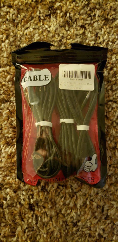Artchroe Durable Nylon Braided iPhone Charging Cable lightening 3 Pack