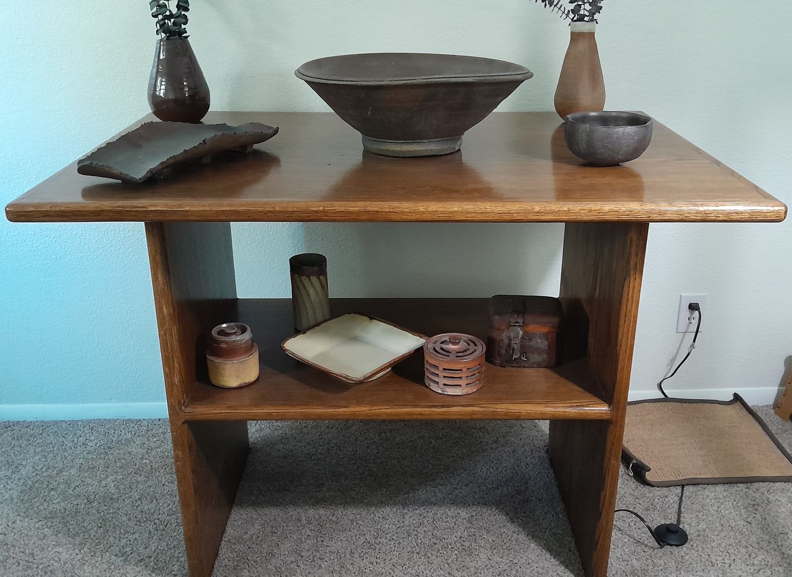 Slab Sided Solid Oak Console Table