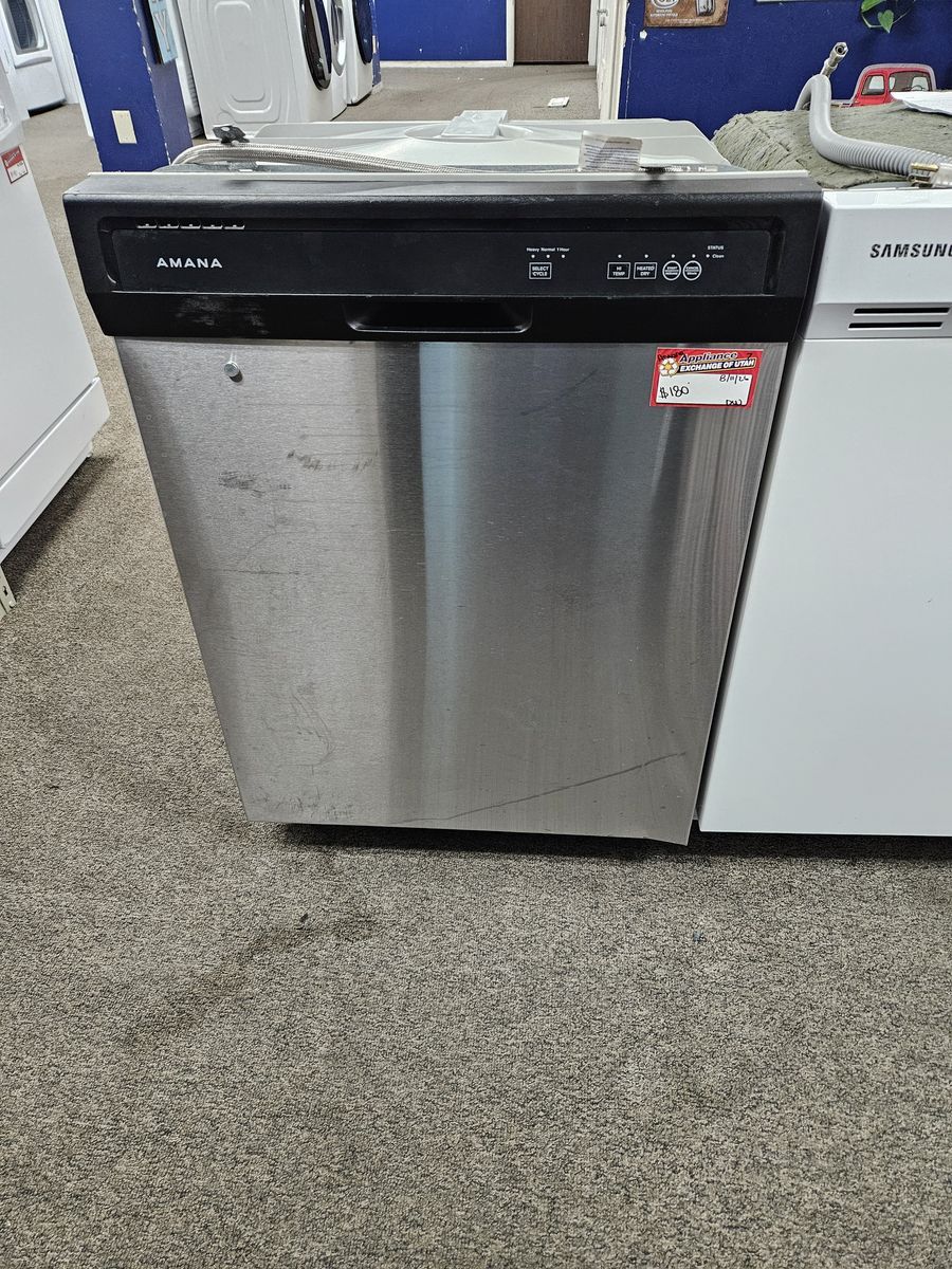 Amana Built-In Dishwasher Stainless Steel with Black Control Panel