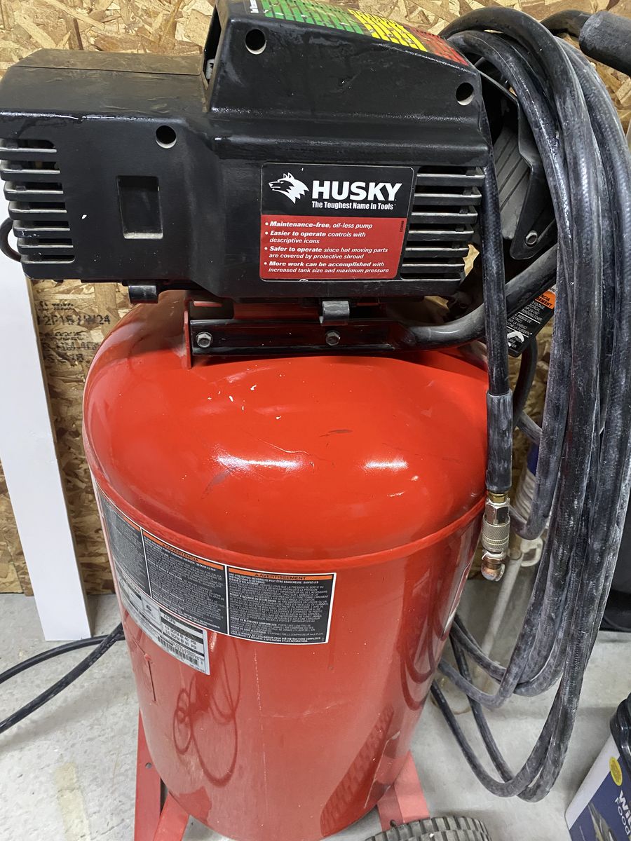 Husky Air Compressor 20 Gallon w/ IronForce Air Tool Kit & Hose - Used, Good Condition