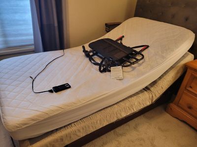 Adjustable Bed Base with Remote Control and Bed Assist Rail - Twin