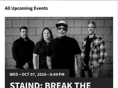 Staind: Break the Cycle 25th Anniversary Tour, Oct 7, 2026 - 2 Lawn Tickets, Utah First Credit Union Amp