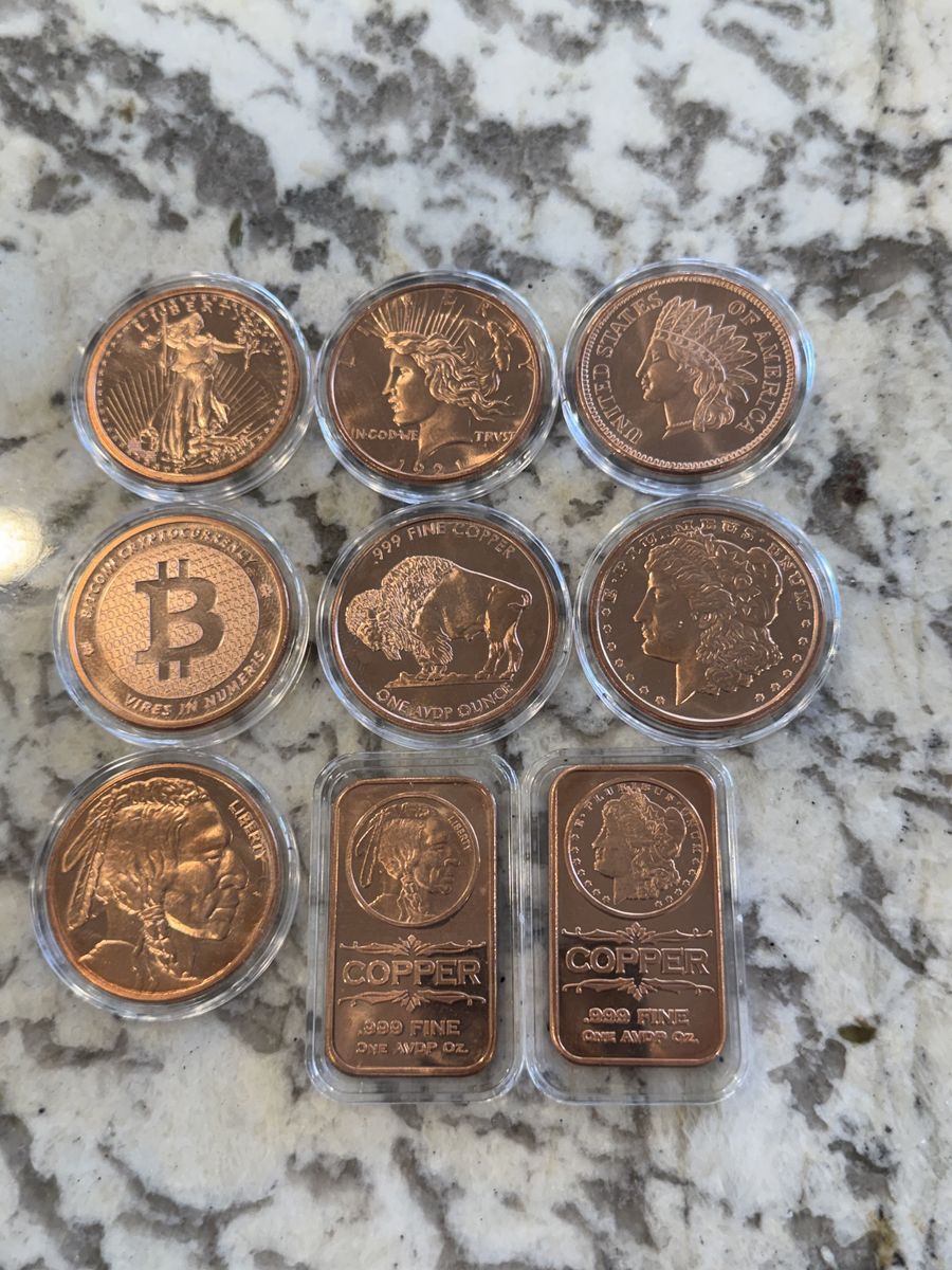 1 oz Copper Bullion & Bars