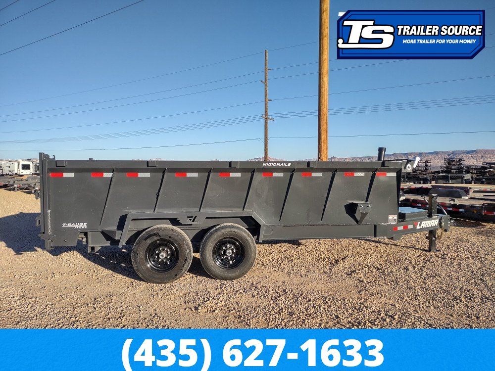 7x16 Lamar DT Dump Trailer - 36" Sides - 14K GVWR - Telescopic