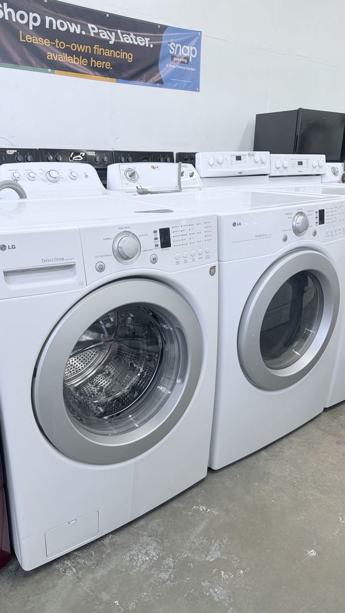 LG Direct Drive Front Load Washer & Sensor Dry Electric Dryer Set - White