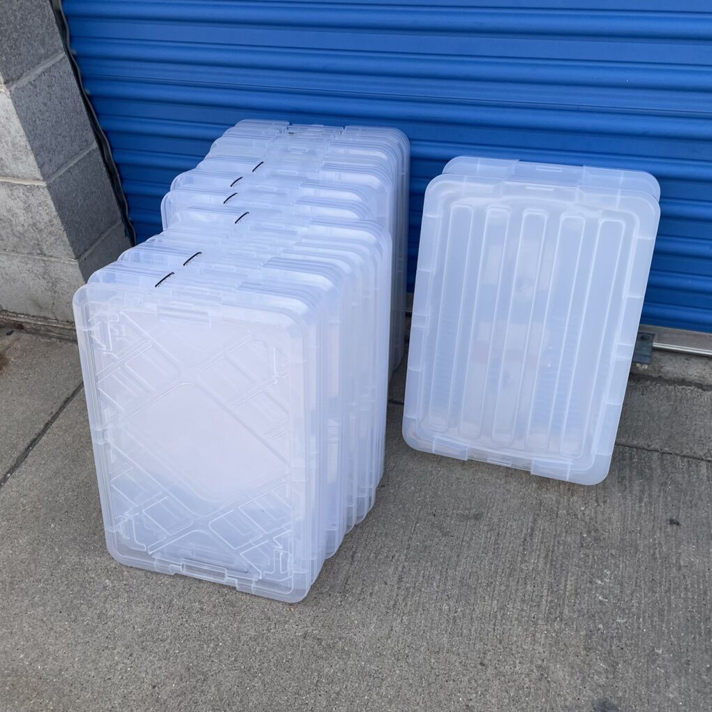 Lot Of 48 Greenmade Clear Plastic Bin Lids