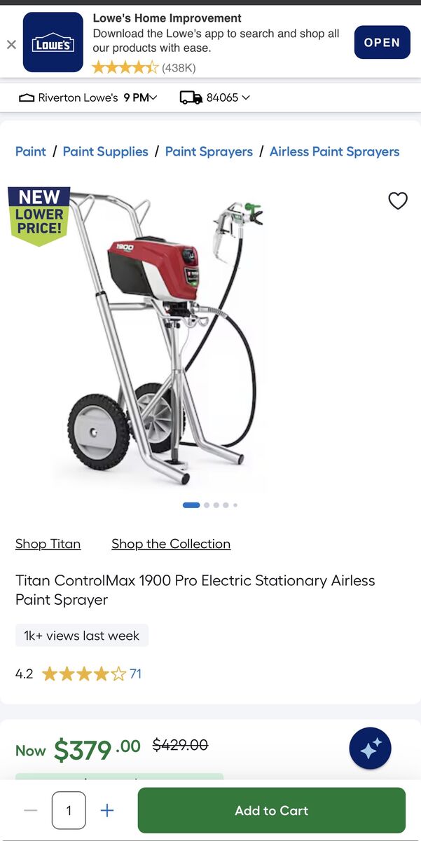 Titan controlMax 1900 pro paint sprayer