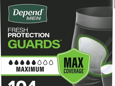 Men’s Guards Depends New Lot of 178 Pads.