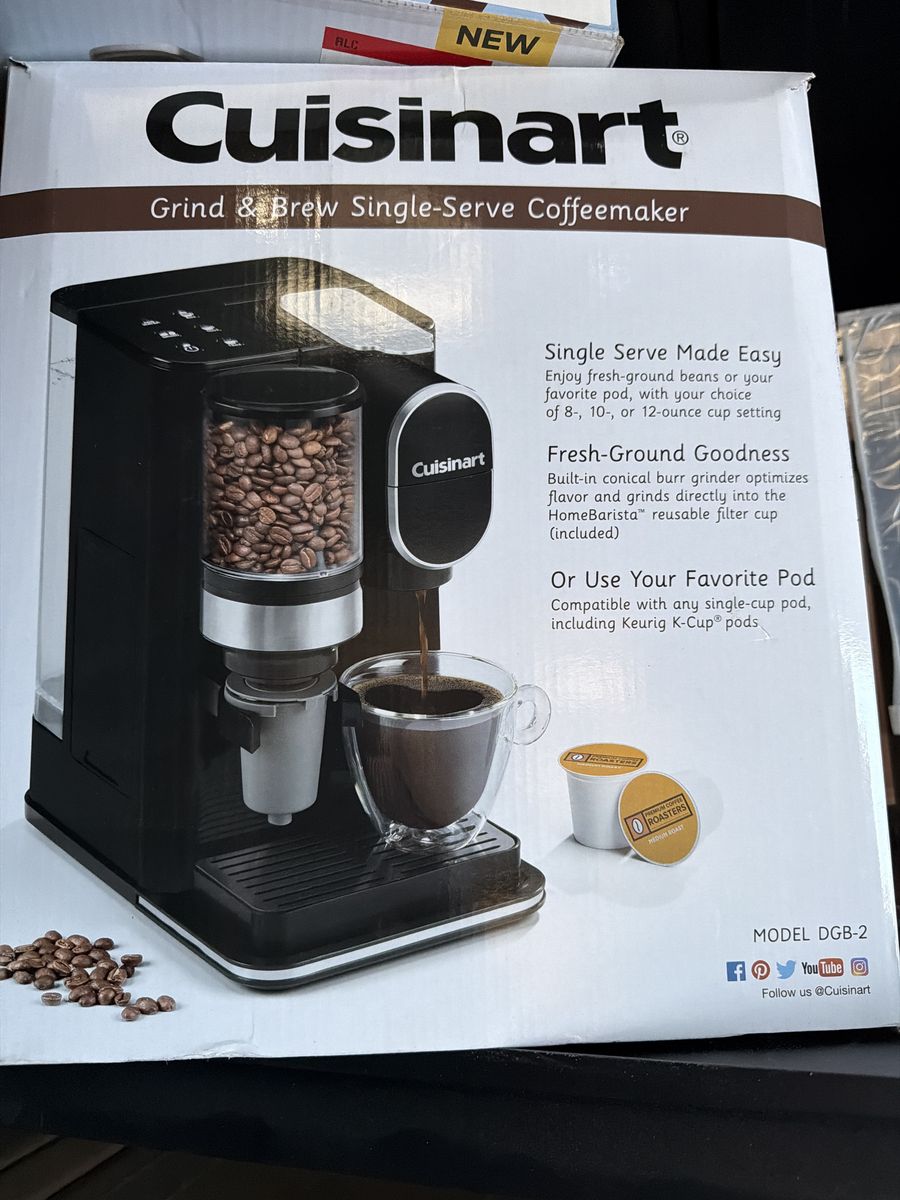 Cuisinart grind and brew single serve coffee maker new in the box