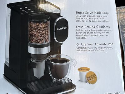 Cuisinart grind and brew single serve coffee maker new in the box
