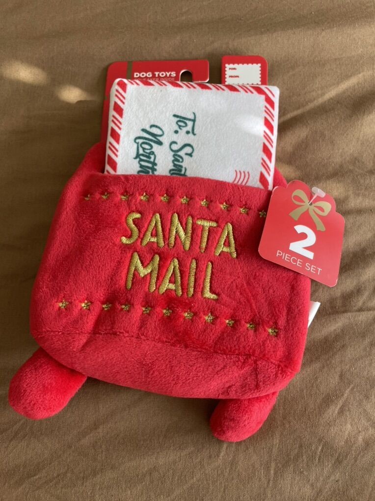 2 piece Christmas squeaker dog toy