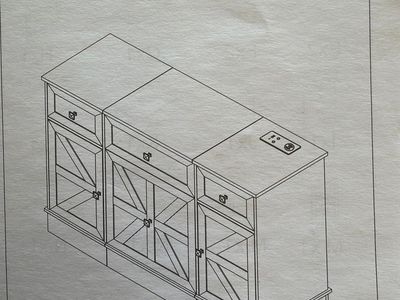 Desk with Pull-Out Bench and Charging Station - New in Box
