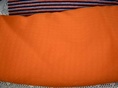 Vintage Orange Knit Type Fabric With A LITTLE OVER 3 1/2 Yards