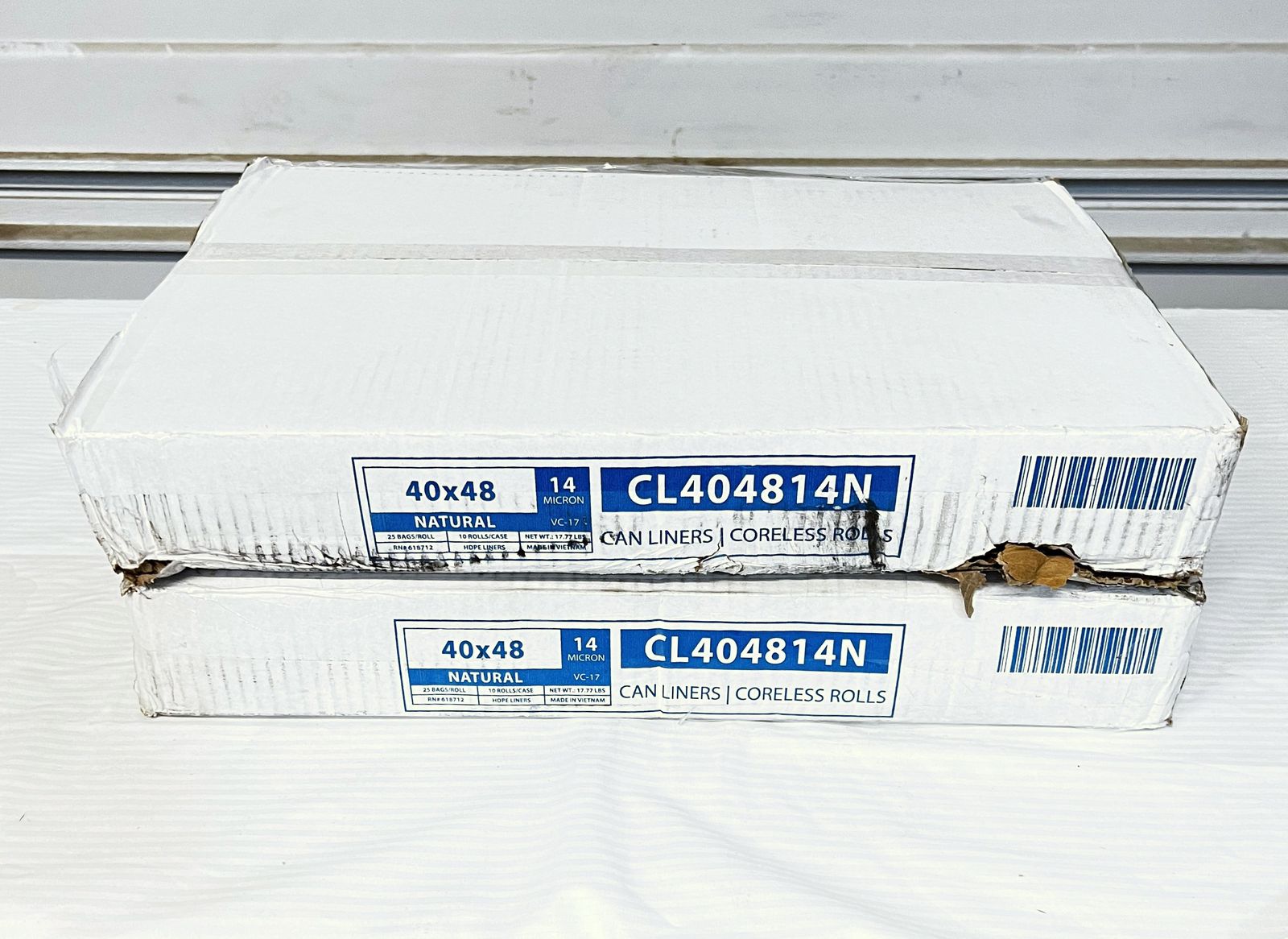 250 Case of 45 Gallon Clear Can Liners - New