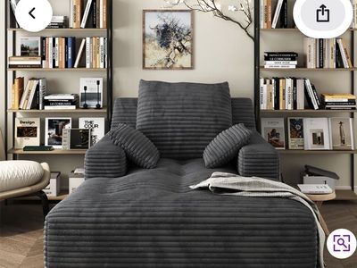 Oversized Corduroy Cloud Plush Upholster Floor Sofa with Back and Arm Cushions, No Assembly Required