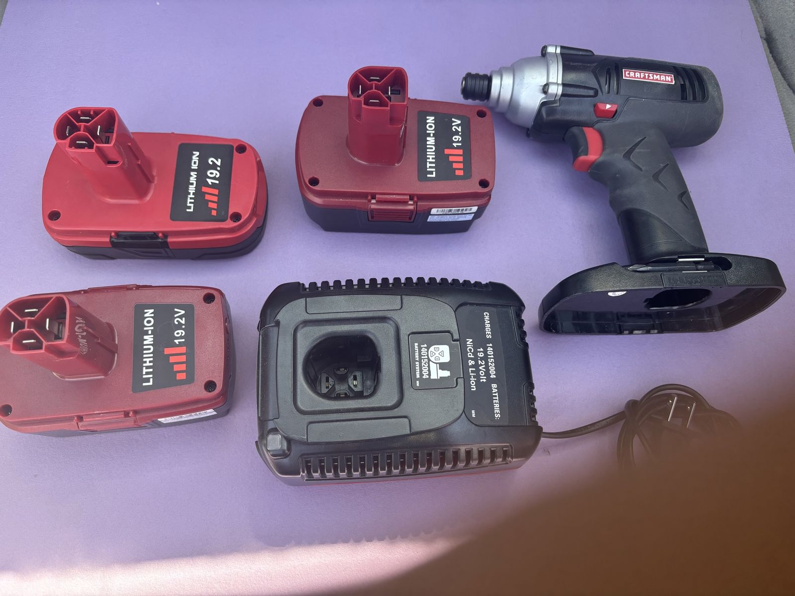 Craftsman 19.2V Impact Driver Kit with 3 Lithium-Ion Batteries and Charger, Model 315.114832