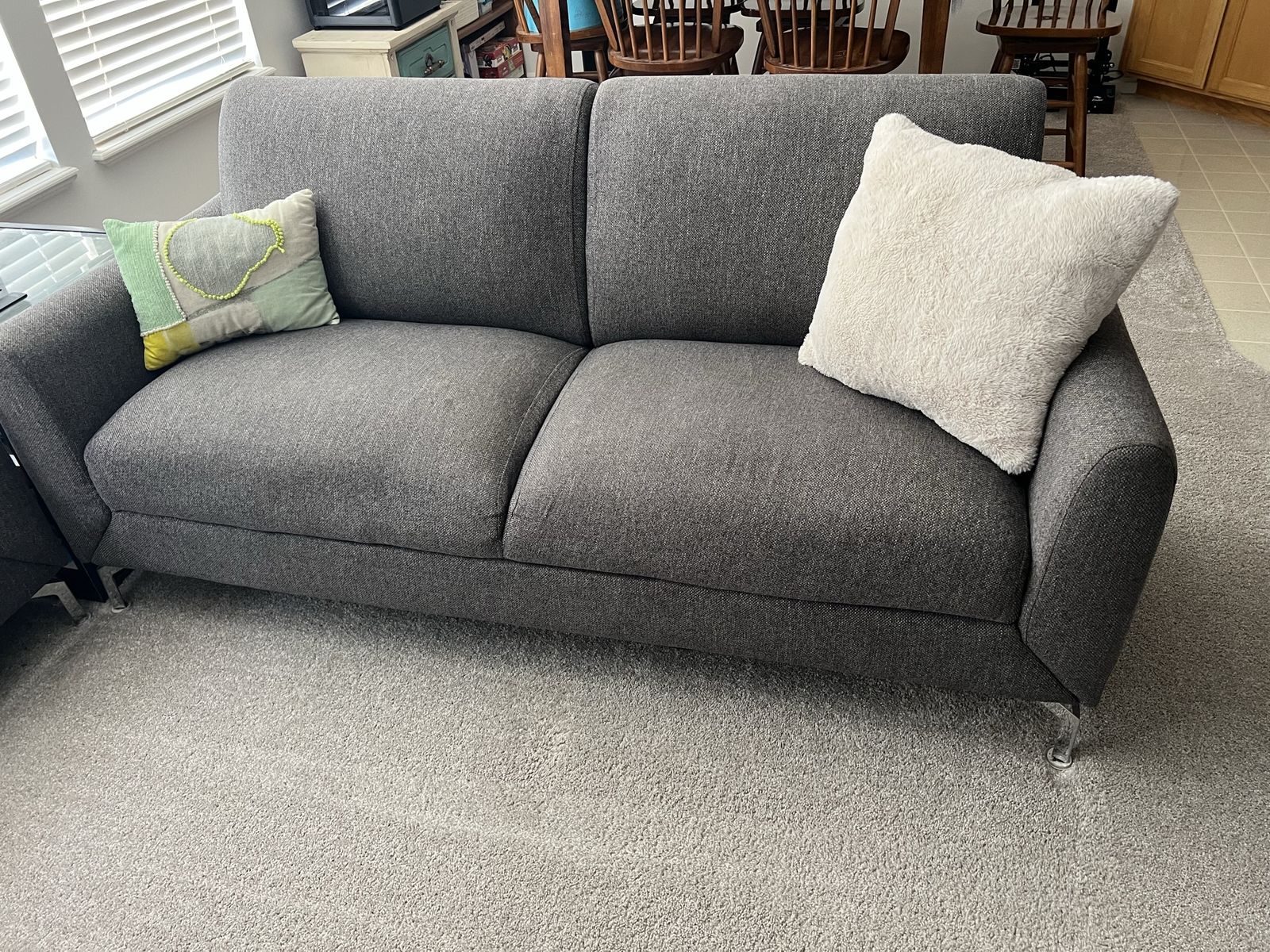 Bo Lin Furniture Co. Modern Dark Gray Sofa and Loveseat Set