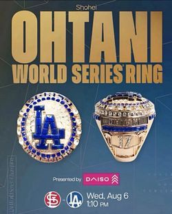 Shohei Ohtani Los Angeles Dodgers 2024 World Series Ring SGA 8/6/25